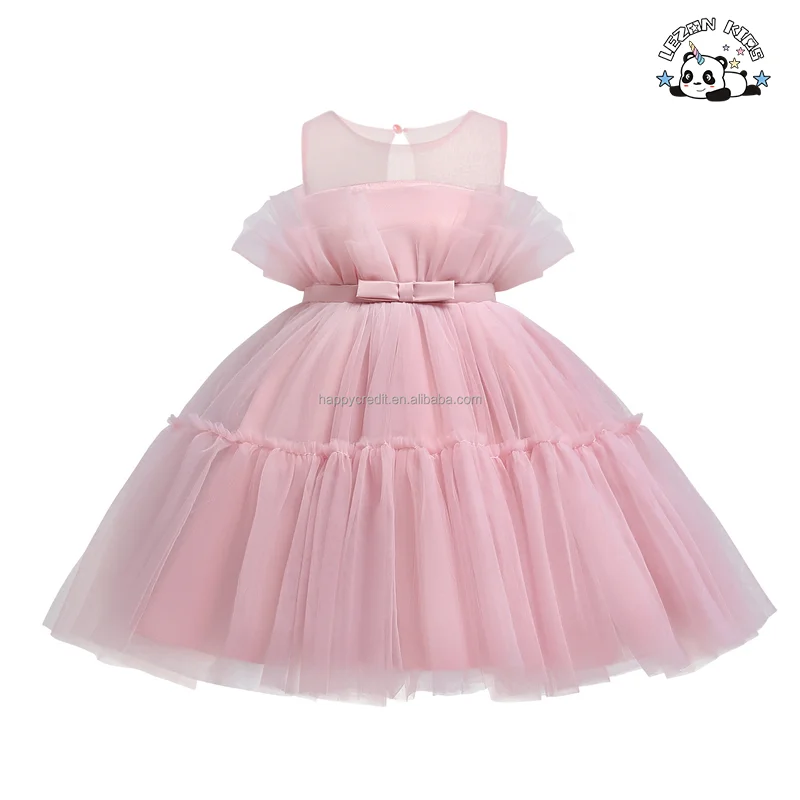 LEZONKIDS - Customizable Hot Selling Sleeveless Birthday Party Kids Princess Dresses Girls Tulle Dress for Summer